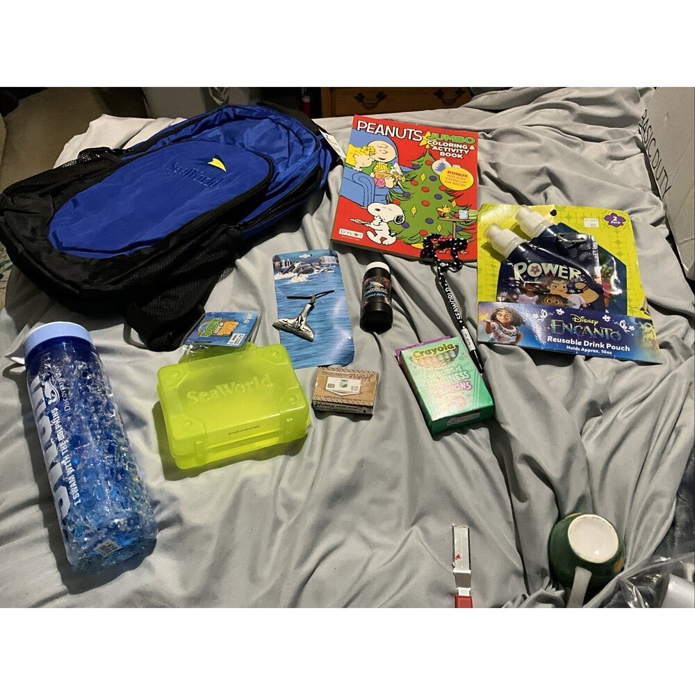 SeaWorld Backpack Official Orlando Lg., Cooling Gel Cup,2Whale Tail Necklace New